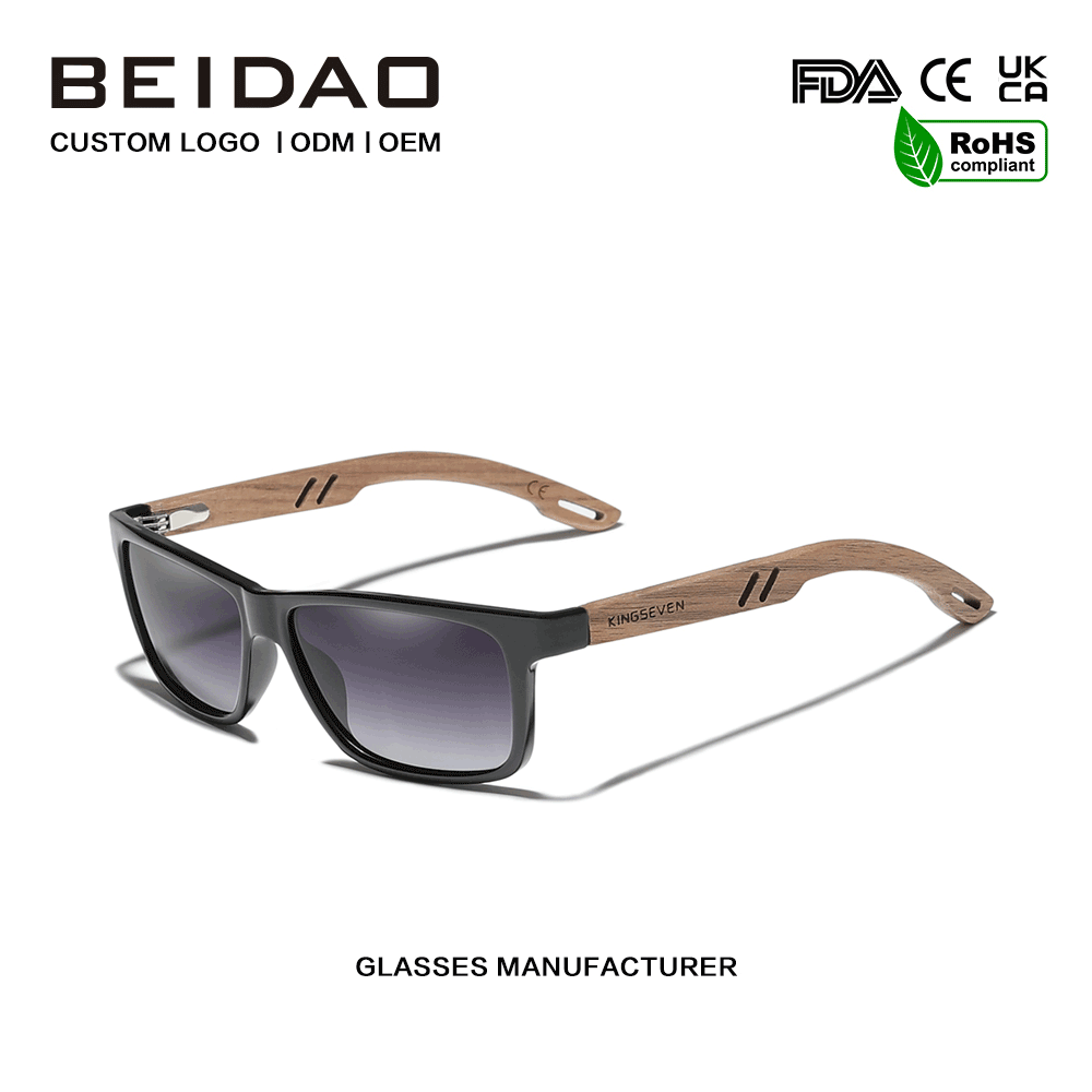 Sunglasses Fráma Classic Black Walnut TR90 d'Fhir Mná