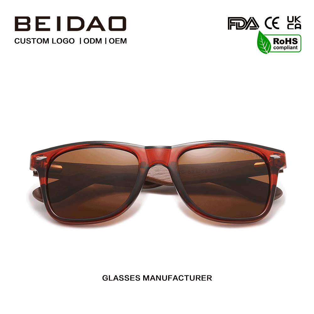 Sunglasses Retro Frith-fhrithchaiteacha Polaraithe Walnut Clasaiceach