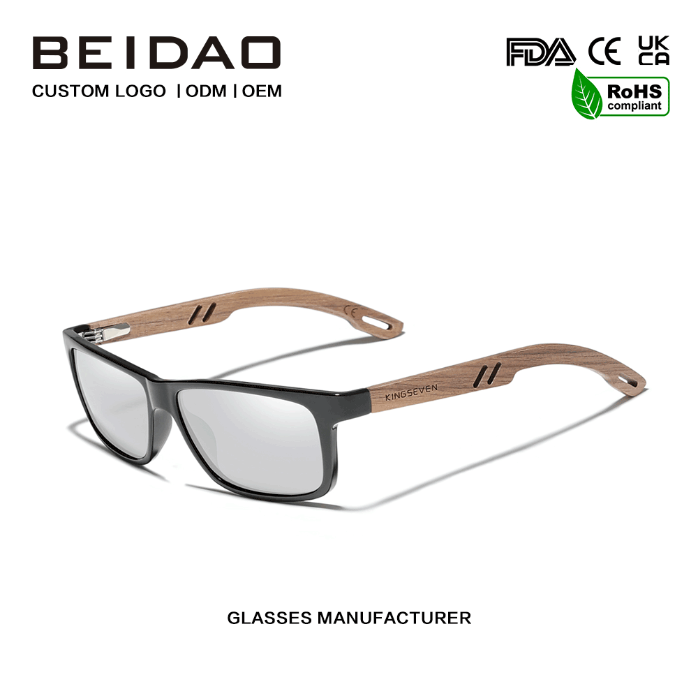 Dearthóir Fráma Walnut Lámhdhéanta Sunglasses Eyewear