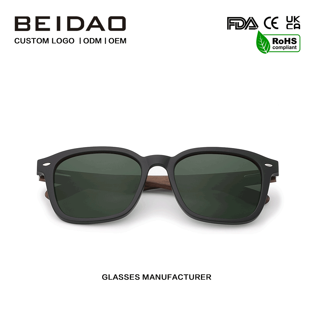 Faisean Wlanut Wooden TR90 Fráma Polaraithe Sunglasses