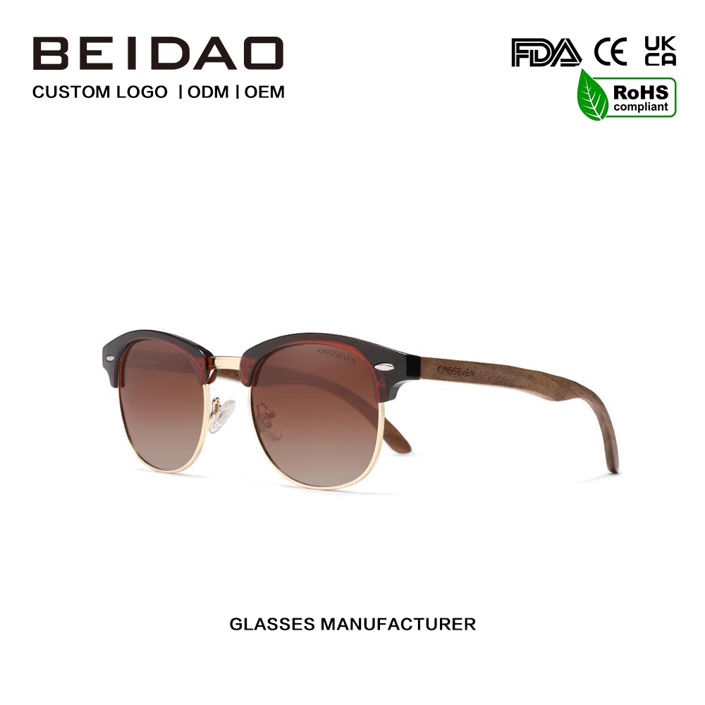 Grádán Donn Polarized Walnut Sunglasses Adhmaid