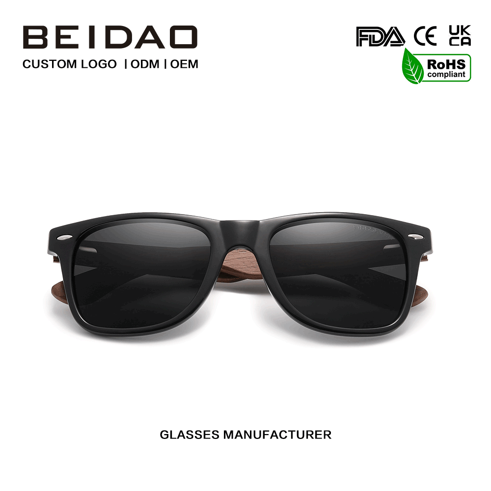 Sunglasses Cosanta UV400 Polaraithe Black Walnut Lámhdhéanta