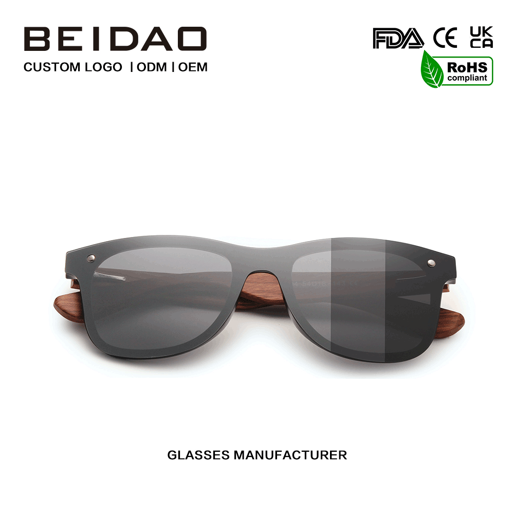 Díol Te Bunaidh Bubinga Wood Silver Polarized Sunglasses
