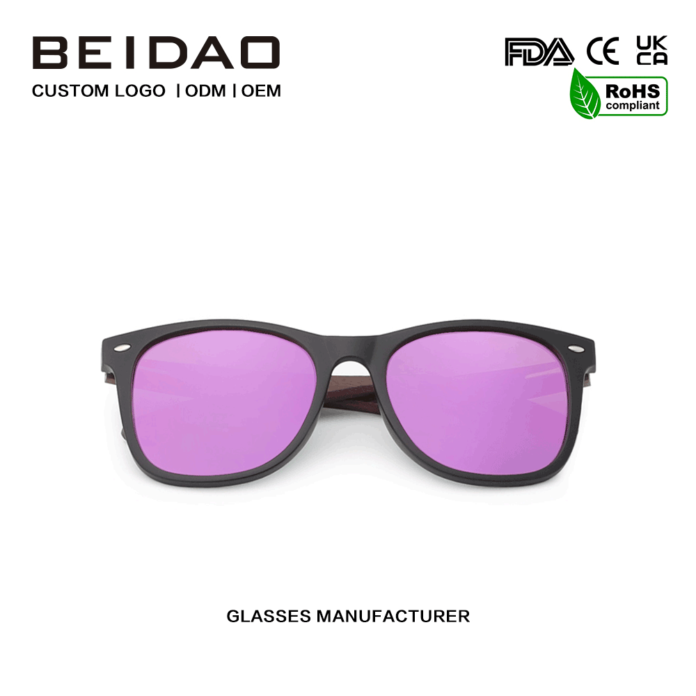Díol Te Adhmaid Corcra Tiomána Sunglasses Walnut Ardchaighdeáin