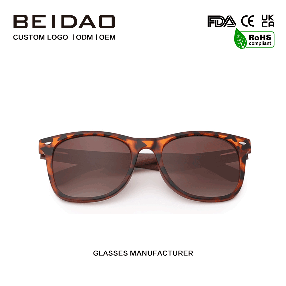 Díol Te Sunglasses Walnut Adhmaid Corcra Tiomáint Saoire