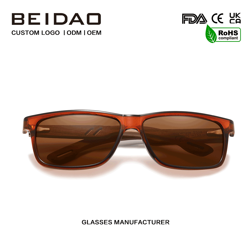 Díol Te Sunglasses Fráma Walnut TR90 d'Fhir Mná