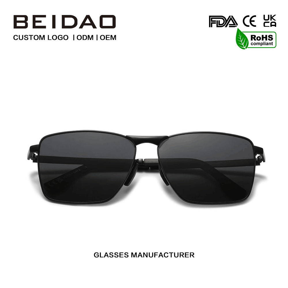 Sunglasses Polarú UV400 Cearnóg Alloy só