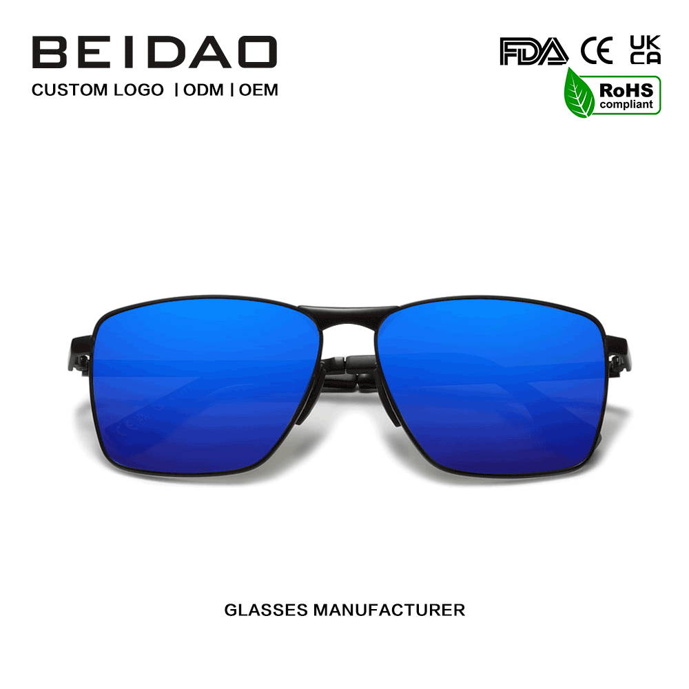 Sunglasses Polaraithe UV400 Dronuilleogach Nua-Aimseartha Gorm