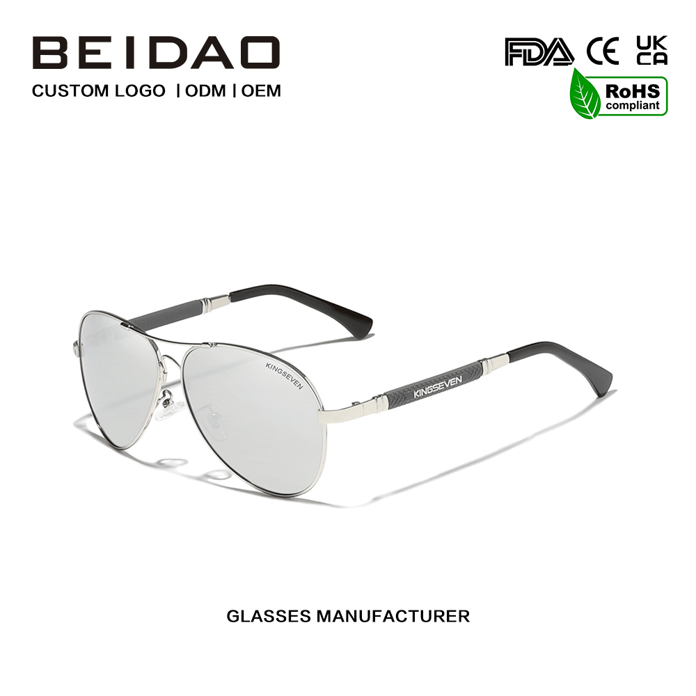 Sunglasses Tiomána Fráma Cóimhiotail Lionsa Polaraithe Nua-Aimseartha Airgid
