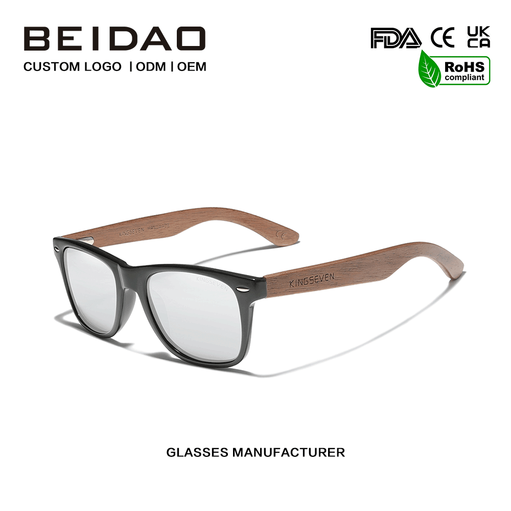 Nua-Aimseartha Walnut Polarized UV400 cosaint Sunglasses Tiomána