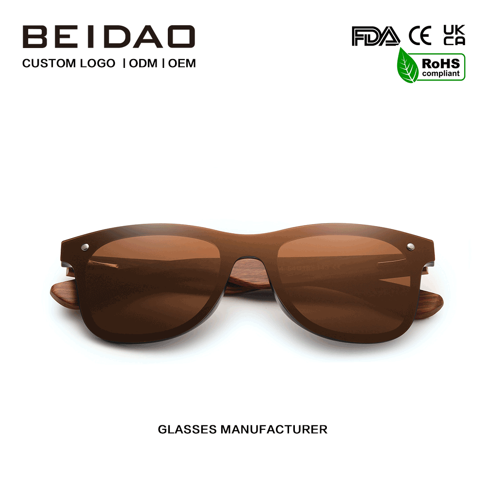 Sunglasses Polaraithe Adhmad Bubinga Bunaidh Nádúrtha