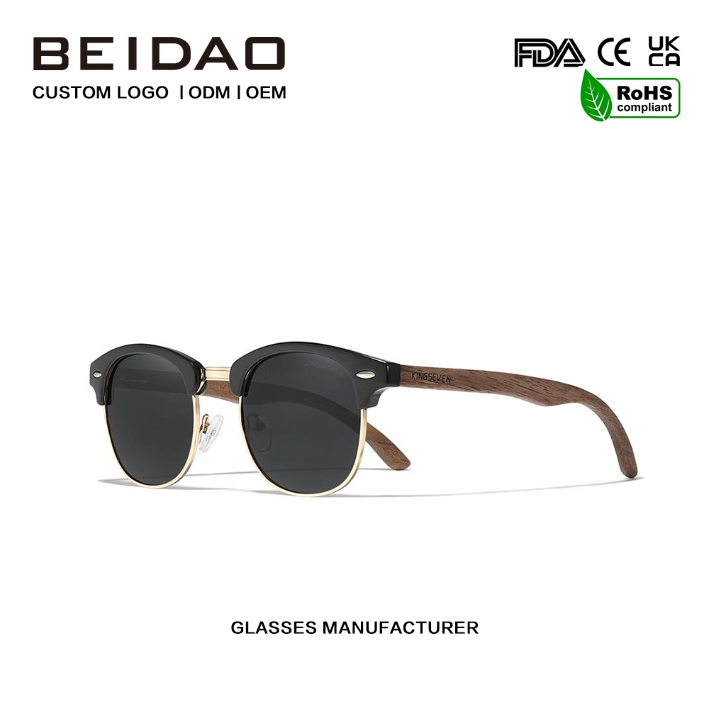 Fir Nua Polarized Walnut Sunglasses Adhmaid