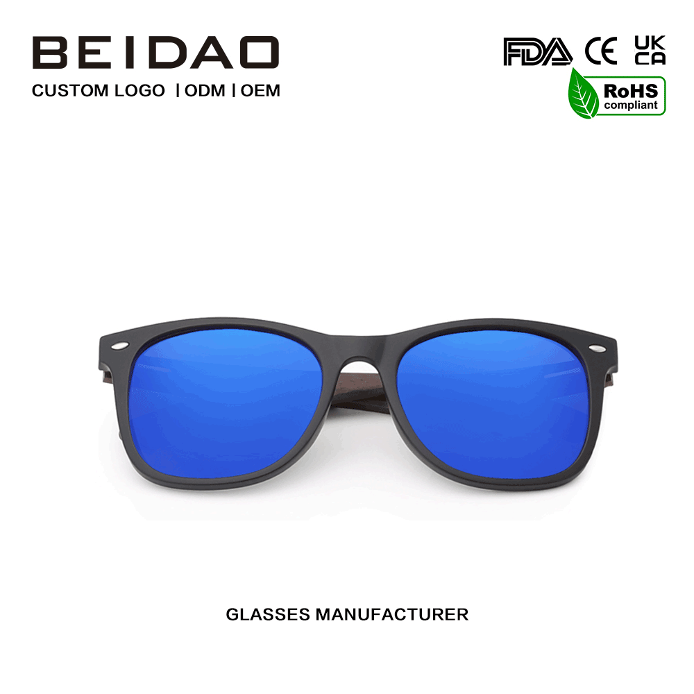 Unisex Blue Wooden Walnut TR90 Sunglasses Tiomána Saoire
