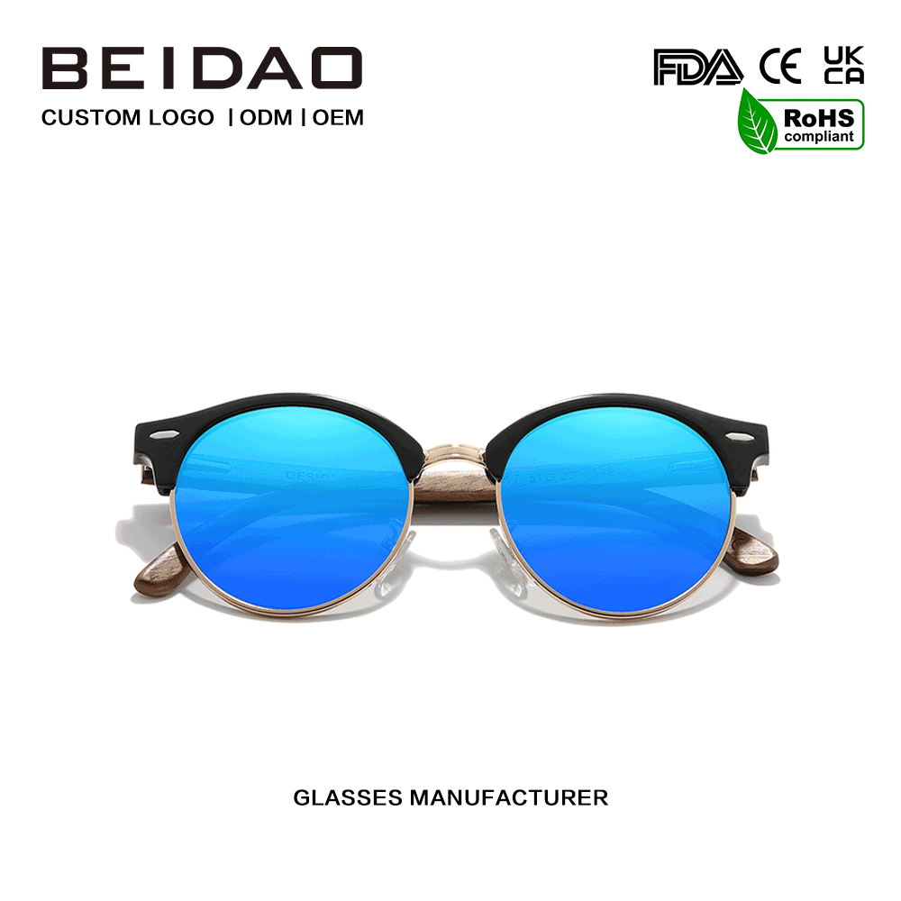 Babhta Adhmaid Walnut UV400 Sunglasses Polaraithe Gorma